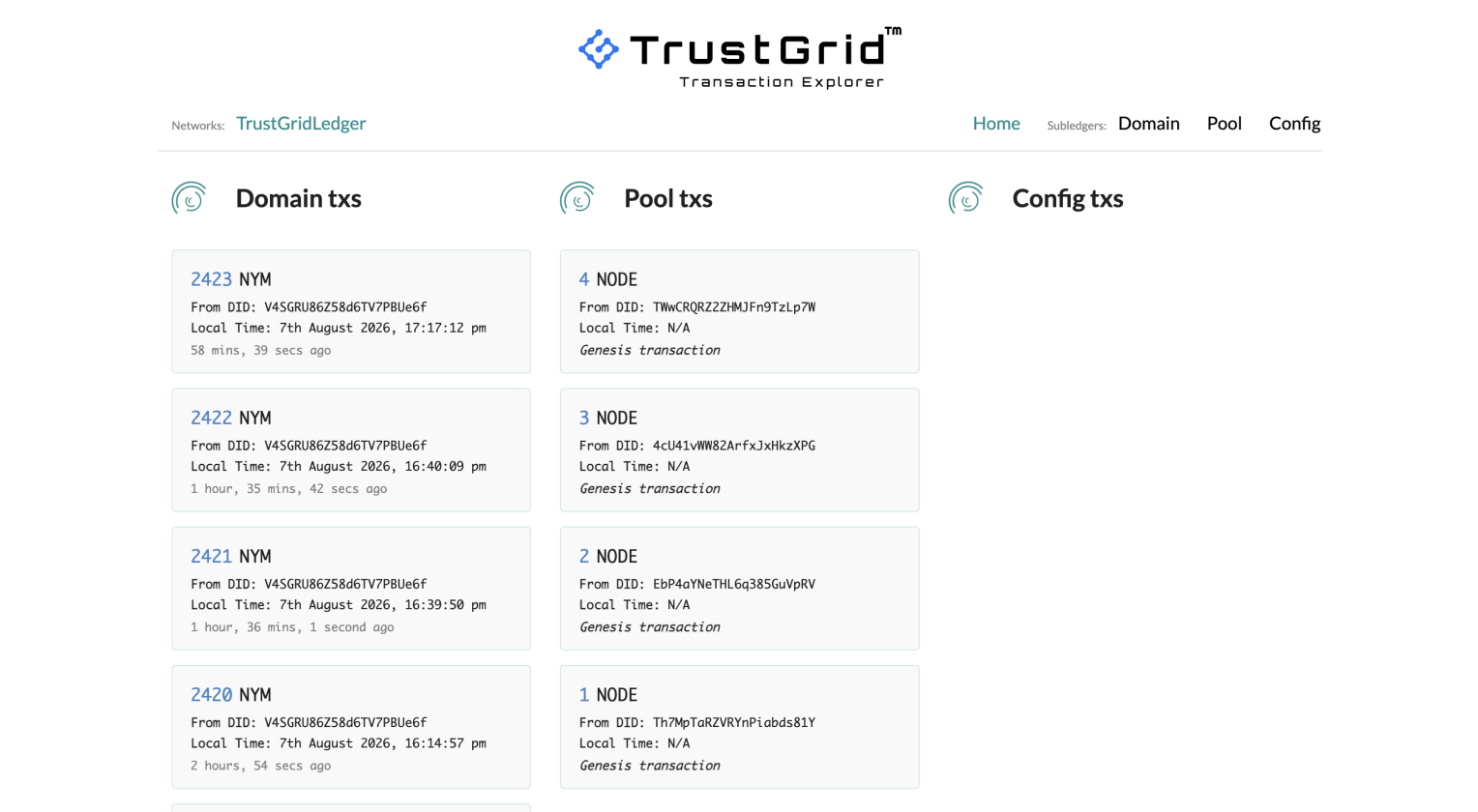 NCC networks list with live status