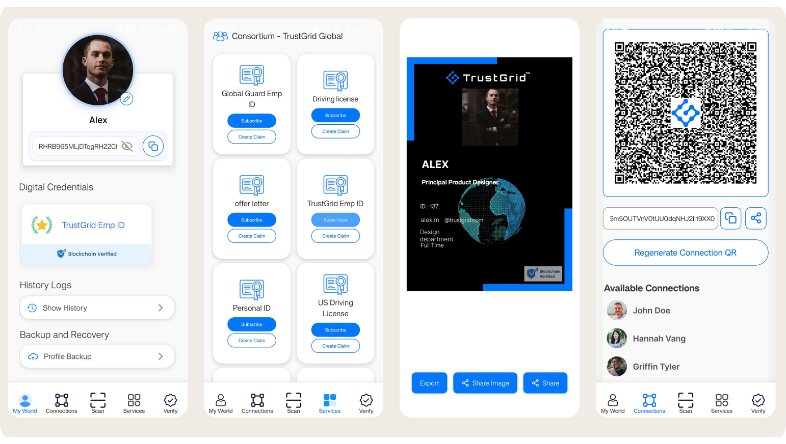 vrtYou wallet showing self-sovereign identity credentials